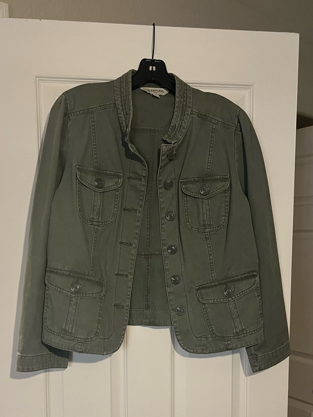 St. John's Bay Olive cargo Jacket with Patch Pockets